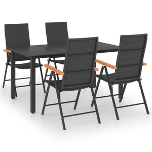 vidaXL, vidaXL 5-tlg. Garten-Essgruppe Schwarz und Braun