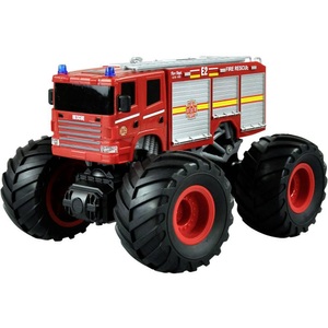 AMEWI, Amewi Rot Brushed 1:18 RC Modellauto Elektro Monstertruck Heckantrieb (2WD) RtR 2,4 GHz, Amewi Monster Truck Feuerwehr Rot, 1:18, RTR