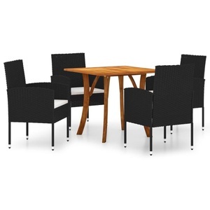 vidaXL, vidaXL 5-tlg. Garten-Essgruppe Schwarz, 