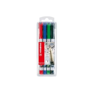 Stabilo, STABILO Write-4-all permanent SF 166/4 4-er Etui, Stabilo Write-4-all-Pen, Permanentmarker, SF, 166/4, (4-er Etui)
