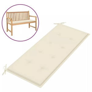 vidaXL, vidaXL Gartenbank-Auflage Creme 120x50x4 cm, vidaXL Gartenbank-Auflage Creme 120x50x3 cm Oxford-Gewebe