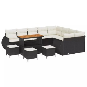 vidaXL, VidaXL - Garten-sofa poly-rattan, One Size, Schwarz