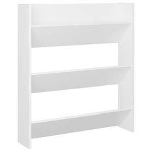 vidaXL, vidaXL Wand-Schuhschrank Weiß 80x18x90 cm Spanplatte