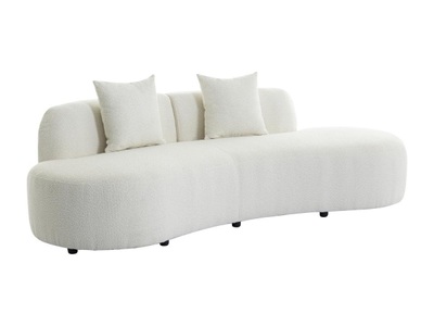 Vente-unique, Sofa 3-Sitzer - Bouclé-Stoff - Weiß - BASILIANA Sofa 3-Sitzer - Bouclé-Stoff - Weiß - BASILIANA