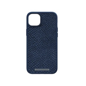 Njord by Elements, Njord by Elements - iPhone 14 Plus MagSafe Lachsleder Hülle (NA42SL01) - Blau, Avizar - Hülle MagSafe Echtleder iPhone 14 Plus, Blau