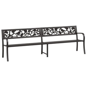 vidaXL, vidaXL Doppel-Gartenbank 246 cm Schwarz Stahl, vidaXL Doppel-Gartenbank 246 cm Schwarz Stahl