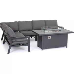 mutoni lifestyle, Ecklounge Hendrix mit Kamin anthrazit, Ecklounge Hendrix mit Kamin anthrazit
