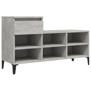 vidaXL, vidaXL Schuhregal Betongrau 102x36x60 cm Holzwerkstoff