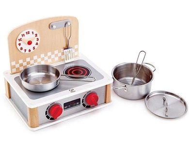 Hape, Hape 2-in-1 Küchen- & Grill-Set, Küchen- & Grill-Set 2-IN-1 6-teilig aus Holz