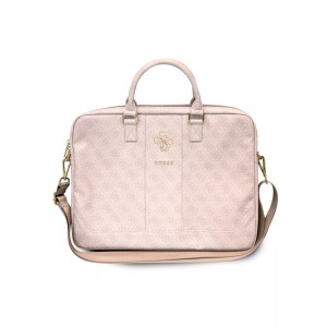 Guess, Guess - Torba 4G Uptown 13" bis 15" Notebooktasche Schutzhülle MacBook / Laptop + Schulterriemen (GUCB15G4GFPI) - Rosa