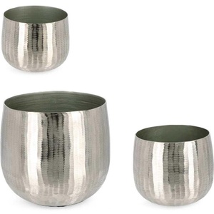 mutoni lifestyle, Übertopf Chisel Silber (3er-Set), Übertopf Chisel Silber (3er-Set)