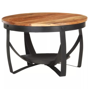 vidaXL, vidaXL Couchtisch Ø68x43 cm Massivholz Akazie, vidaXL Couchtisch Ø68x43 cm Massivholz Akazie