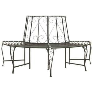 vidaXL, vidaXL Garten-Baumbank Halbrund 160 cm Stahl, 