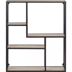 Actona, Actona - Regal - Schwarz und Hellbraun - Hellbraun und Schwarz, Regal Multiple Bronx schwarz sonoma 75x20x91