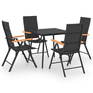 vidaXL, vidaXL 5-tlg. Garten-Essgruppe Schwarz und Braun