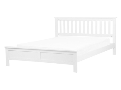 Beliani, Beliani Holzbett weiss Lattenrost 140 x 200 cm MAYENNE, Beliani - Bett mit Lattenrost aus Kiefernholz MAYENNE, 140x200 cm, Weiss Bunt
