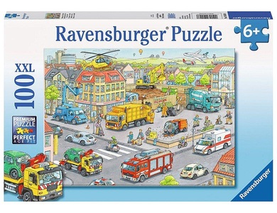 Ravensburger, RAVENSBURGER Puzzle 100 Teile Fahrzeuge in der Stadt, Ravensburger Kinderpuzzle - 10558 Fahrzeuge in der Stadt - Puzzle für Kinder ab 6 Jahren mit 100 Teilen im XXL-Format