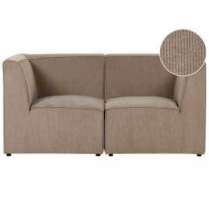 Beliani, 2 Sitzer Sofa aus Cord Modern LEMVIG 2 Sitzer Sofa aus Cord Modern LEMVIG, Beliani - 2 Sitzer Sofa aus Cord LEMVIG, One Size, Taupe