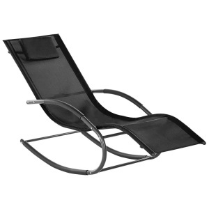 Beliani, Beliani Carano II Sonnenliege, Beliani - Liege aus Stahl Modern CARANO II, One Size, Schwarz
