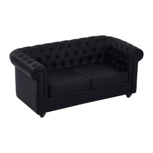 Vente-unique, Vente-unique - Sofa 2-Sitzer - Kunstleder - Schwarz - CHESTERFIELD, One Size, Vente-unique - Sofa 2-Sitzer - Kunstleder - Schwarz - CHESTERFIELD, One Size
