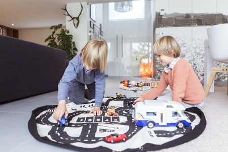 Play & Go, play&go® 2-in-1 Spielteppich & Spielsack, Roadmap, Play&Go - Roadmap Spielzeugsack, One Size, Schwarz