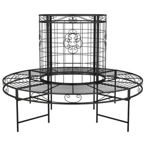 vidaXL, vidaXL Baumbank Rund Ø137 cm Schwarz Stahl, vidaXL Baumbank Rund Ø137 cm Schwarz Stahl