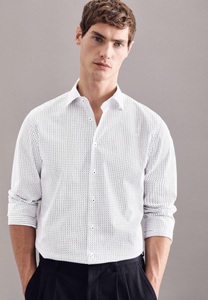 Seidensticker, Business Hemd Slim Fit Langarm Druck Herren Dunkelblau 42, 