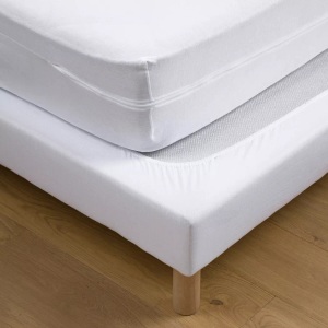 LA REDOUTE INTERIEURS, Matratzen-Schonbezug aus Stretch-Jersey, La Redoute Intérieurs - Vollständiger Jersey-Bezug, 80X190CM, Weiss