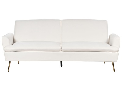 Beliani, Schlafcouch aus Samtstoff Glamourös VETTRE Schlafcouch aus Samtstoff Glamourös VETTRE, Beliani - Schlafsofa aus Samtstoff Glamourös VETTRE, One Size, Schneeweiss