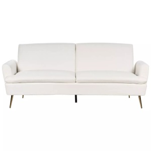 Beliani, Schlafcouch aus Samtstoff Glamourös VETTRE Schlafcouch aus Samtstoff Glamourös VETTRE, Beliani - Schlafsofa aus Samtstoff Glamourös VETTRE, One Size, Schneeweiss