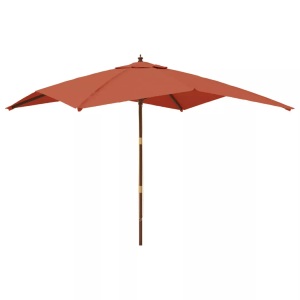 vidaXL, vidaXL Sonnenschirm mit Holzmast Terrakotta 300x300x273 cm, vidaXL Sonnenschirm mit Holzmast Terrakotta 300x300x273 cm