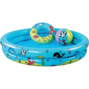 SWIM ESSENTIALS, Swim Essentials Playpoolset - Baby pool + Beachball + Swim ring, 120 cm, Swim Essentials - Baby Pool 120cm Playpool Set, One Size, Multicolor