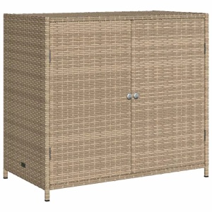 vidaXL, vidaXL Gartenschrank Beige 83x45x76 cm Poly Rattan, vidaXL Gartenschrank Beige 83x45x76 cm Poly Rattan