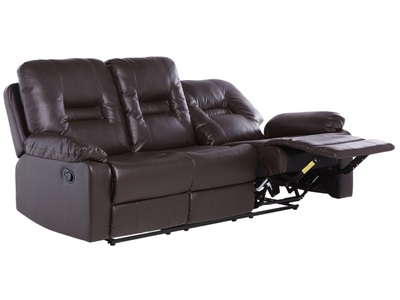 Beliani, 3 Sitzer Sofa aus Kunstleder Modern BERGEN 3 Sitzer Sofa aus Kunstleder Modern BERGEN, Beliani - 3 Sitzer Sofa aus Kunstleder BERGEN, One Size, Erdbraun
