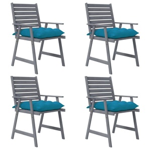 vidaXL, vidaXL Garten-Essstühle mit Kissen 4 Stk. Massivholz Akazie