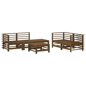 vidaXL, vidaXL 6-tlg. Garten-Lounge-Set Honigbraun Massivholz Kiefer, vidaXL 6-tlg. Garten-Lounge-Set Honigbraun Massivholz Kiefer
