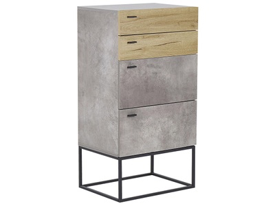 Beliani, Kommode Schrank Mit Schubladen Aus Faserplatte Modern Acra Unisex ONE SIZE, Beliani - Kommode mit 4 Schubladen aus Faserplatte Industriell ACRA, One Size, Rauch