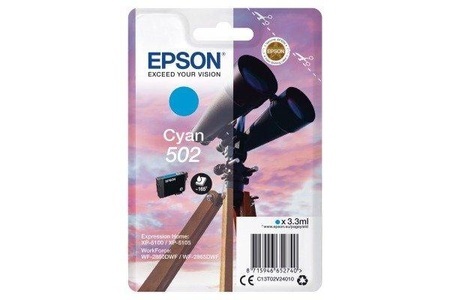 Epson, Original Tintenpatrone cyan Epson No. 502, T02V240, Epson Tintenpatrone, blau, 502, T02V240, (160 Seiten)