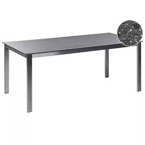 Beliani, Gartentisch aus Sicherheitsglas Modern COSOLETO Gartentisch aus Sicherheitsglas Modern COSOLETO, Beliani - Gartentisch aus Sicherheitsglas Industriell COSOLETO, One Size, Schwarz