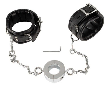 fetish collection, Handfesseln plus Penisring mit Karabinerketten, Handfesseln ?Hand Cuffs & Cock Ring