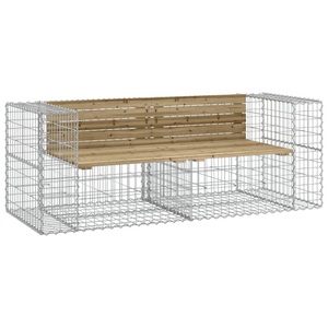 vidaXL, vidaXL Gartenbank aus Gabionen 184x71x65,5 cm Kiefernholz Imprägniert