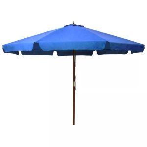 Diverse Hardware, Sonnenschirm mit Holzmast 330 cm Azurblau, vidaXL Sonnenschirm mit Holzmast 330 cm Azurblau