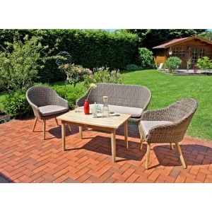 mutoni, Garten Sitzgruppe Pueblo Akazie Natur (5-tlg) Unisex Braun ONE SIZE, 