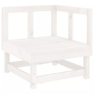 vidaXL, vidaXL Garten-Ecksofa Weiß Massivholz Kiefer