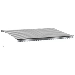 vidaXL, vidaXL Markise Manuell Anthrazit und Weiß 600x350 cm, vidaXL Markise Manuell Anthrazit und Weiß 600x350 cm