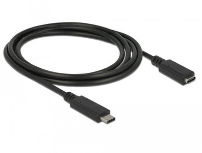 Delock, Delock USB 3.1 (Gen 1) Verlängerungskabel [1x USB-C™ Stecker - 1x USB-C™ Buchse] 1.5 m Schwarz, Delock USB 3.1-Verlängerungskabel 10Gbps PD 60W USB C - USB C 1.5 m