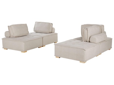 Beliani, Modulsofa aus Polyester Modern TIBRO Modulsofa aus Polyester Modern TIBRO, Beliani - Modulsofa aus Polyester Modern TIBRO, One Size, Baumnuss