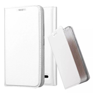 Cadorabo, Hülle für Motorola MOTO E4 Magnetverschluss, Kartenfach, Cadorabo - Hülle für Motorola MOTO E4 Magnetverschluss, Kartenfach, Silber