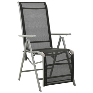 vidaXL, vidaXL Garten-Liegestuhl Textilene und Aluminium Silbern, vidaXL Garten-Liegestuhl Textilene und Aluminium Silbern