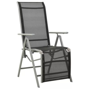 vidaXL, vidaXL Garten-Liegestuhl Textilene und Aluminium Silbern